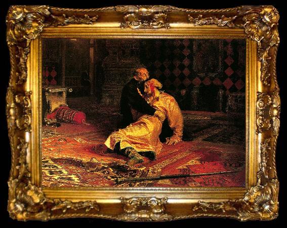 framed  Ilya Repin Ivan the Terrible and His Son Ivan on November 16th, 1581, ta009-2